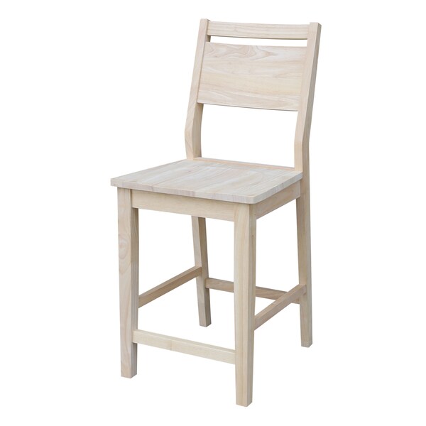 International Concepts Aspen Counter Height Panel Stool, 24" Seat Height, Unfinished S-32 - main